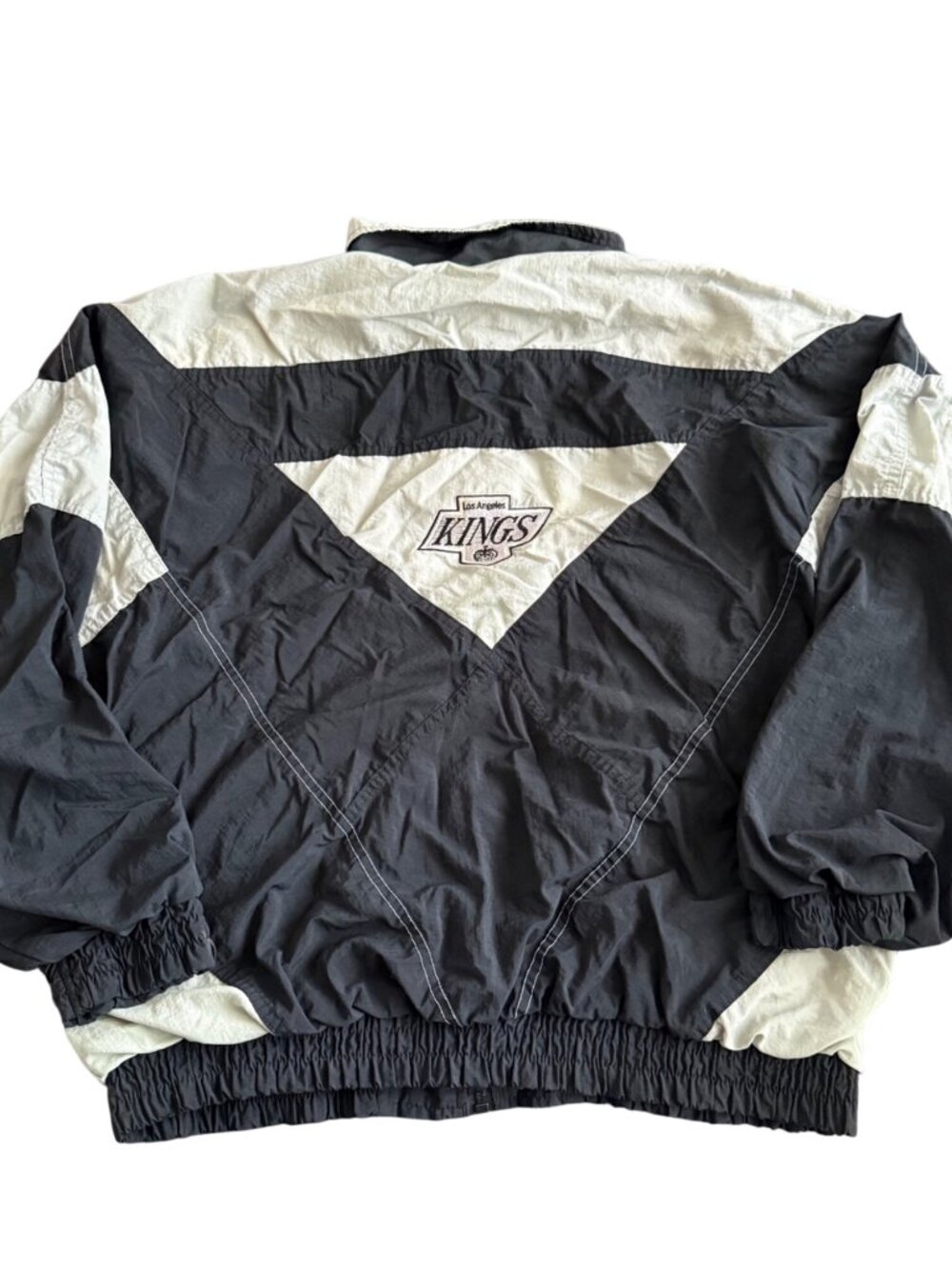 Vintage Los Angeles Kings Logo 7 Jacket Black & White Windbreaker Size Large - Picture 3 of 3